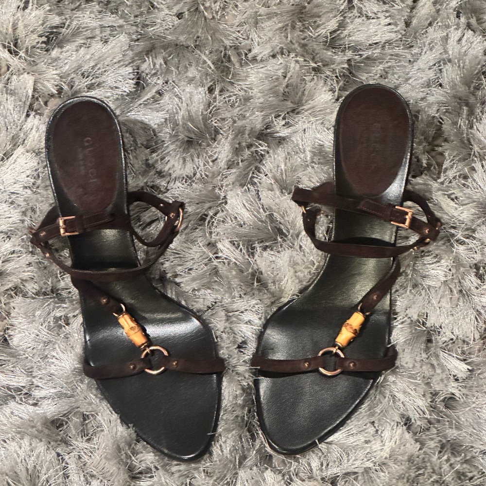 Gucci Suede Brown Heels